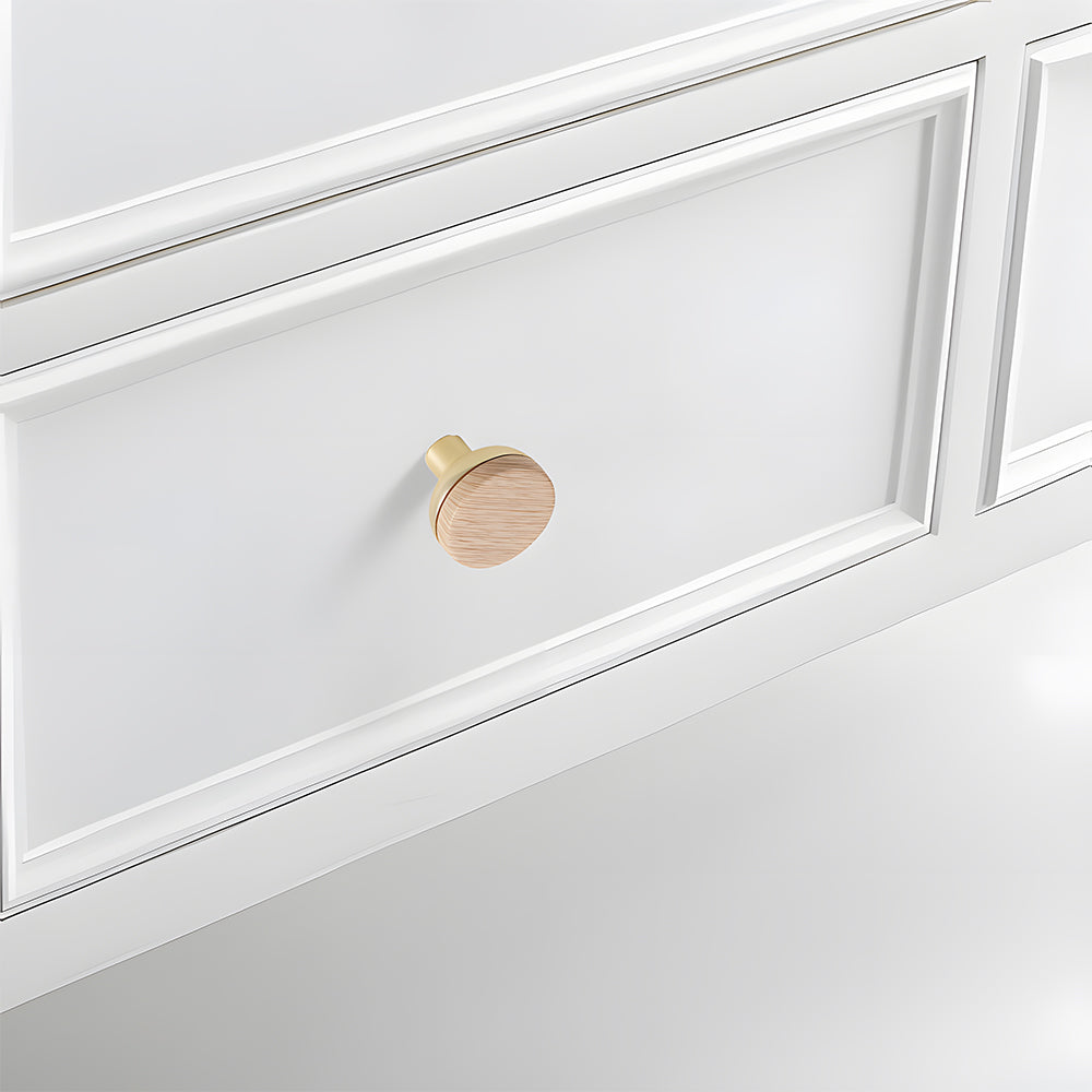 Removable Round Cabinet Wardrobe Door Wooden Handles