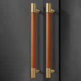 Colorful Brass Leather Cabinet Dresser Drawer Pulls