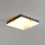 Black Alabaster Square Ceiling Lamp – Elegant Indoor Fixture for Bedroom
