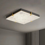 Black Alabaster Square Ceiling Lamp – Elegant Indoor Fixture for Bedroom - View 2