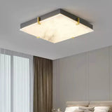 Black Alabaster Square Ceiling Lamp – Elegant Indoor Fixture for Bedroom - View 3