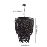 wooden bead chandelier lamp