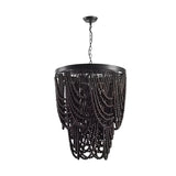 boho wooden bead chandelier