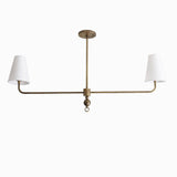 Brass Chandelier with Linen Shades