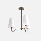 Brass Chandelier with Linen Shades