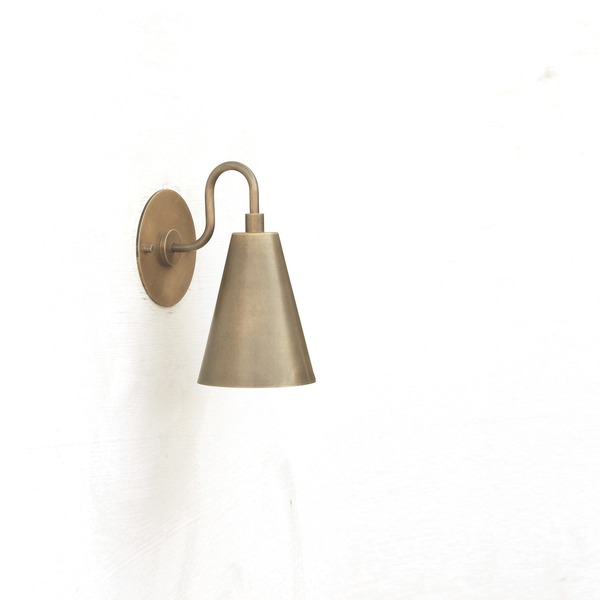 Brass Cone Shade Wall Sconce