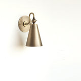 Brass Cone Shade Wall Sconce
