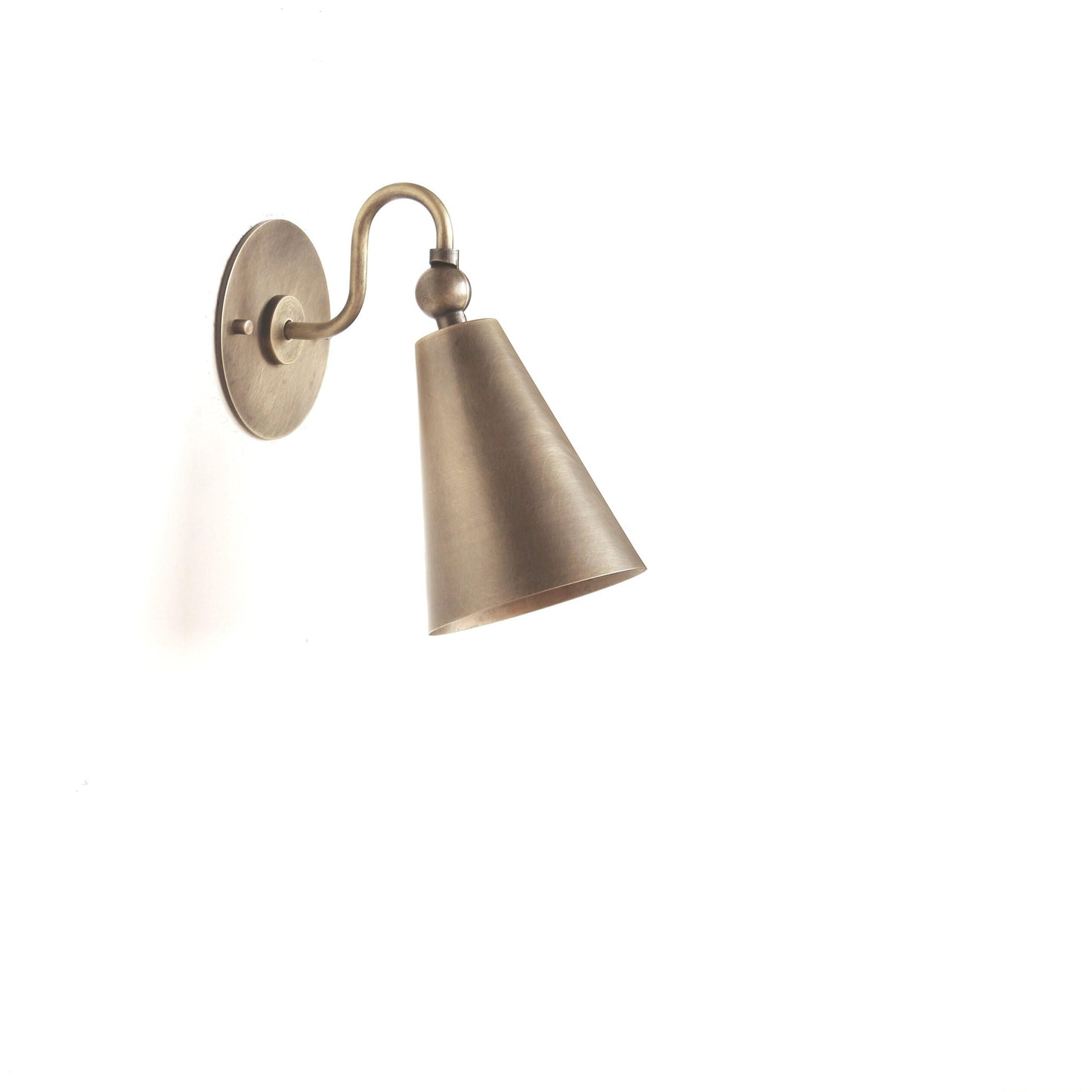 Brass Cone Shade Wall Sconce