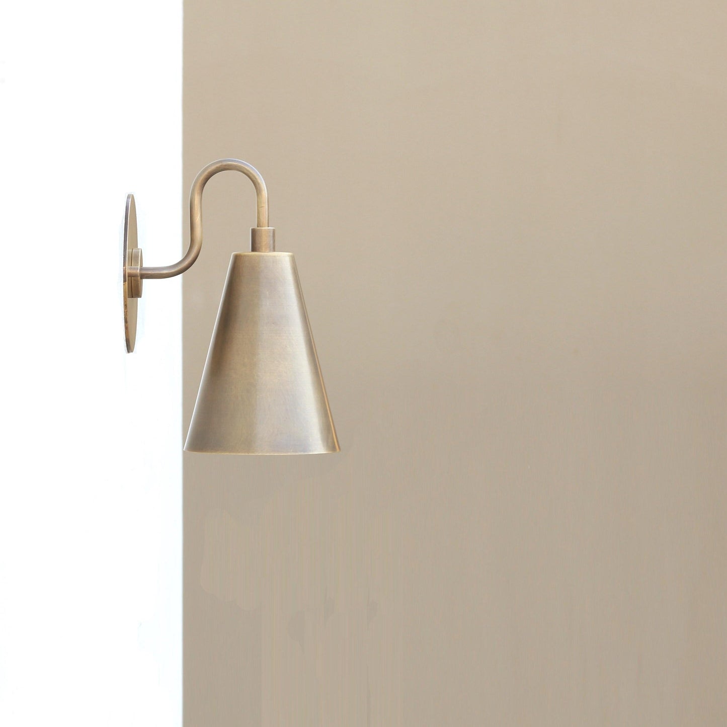 Brass Cone Shade Wall Sconce