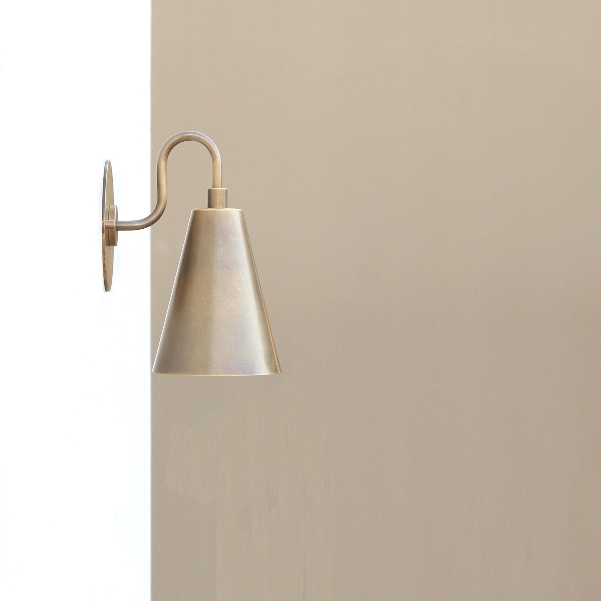 Brass Cone Shade Wall Sconce