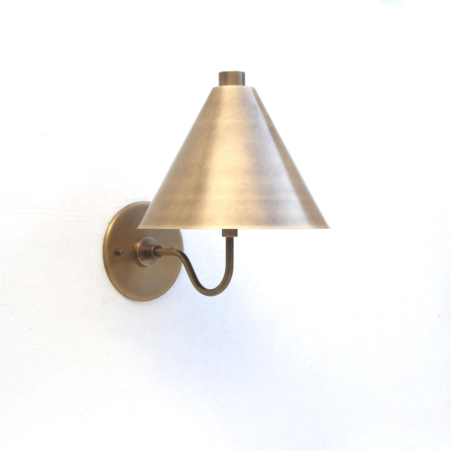 Brass Cone Shade Wall Sconce