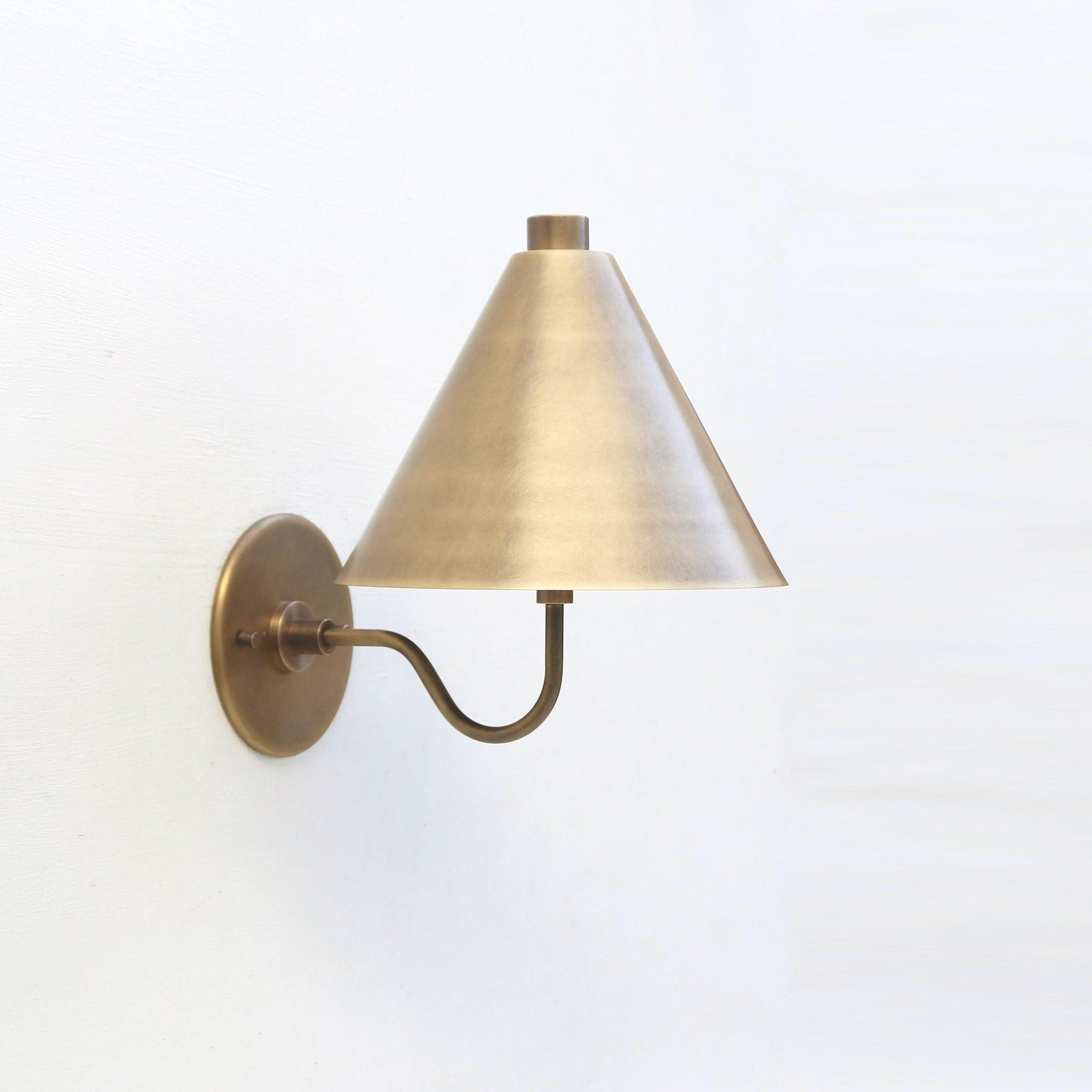 Brass Cone Shade Wall Sconce