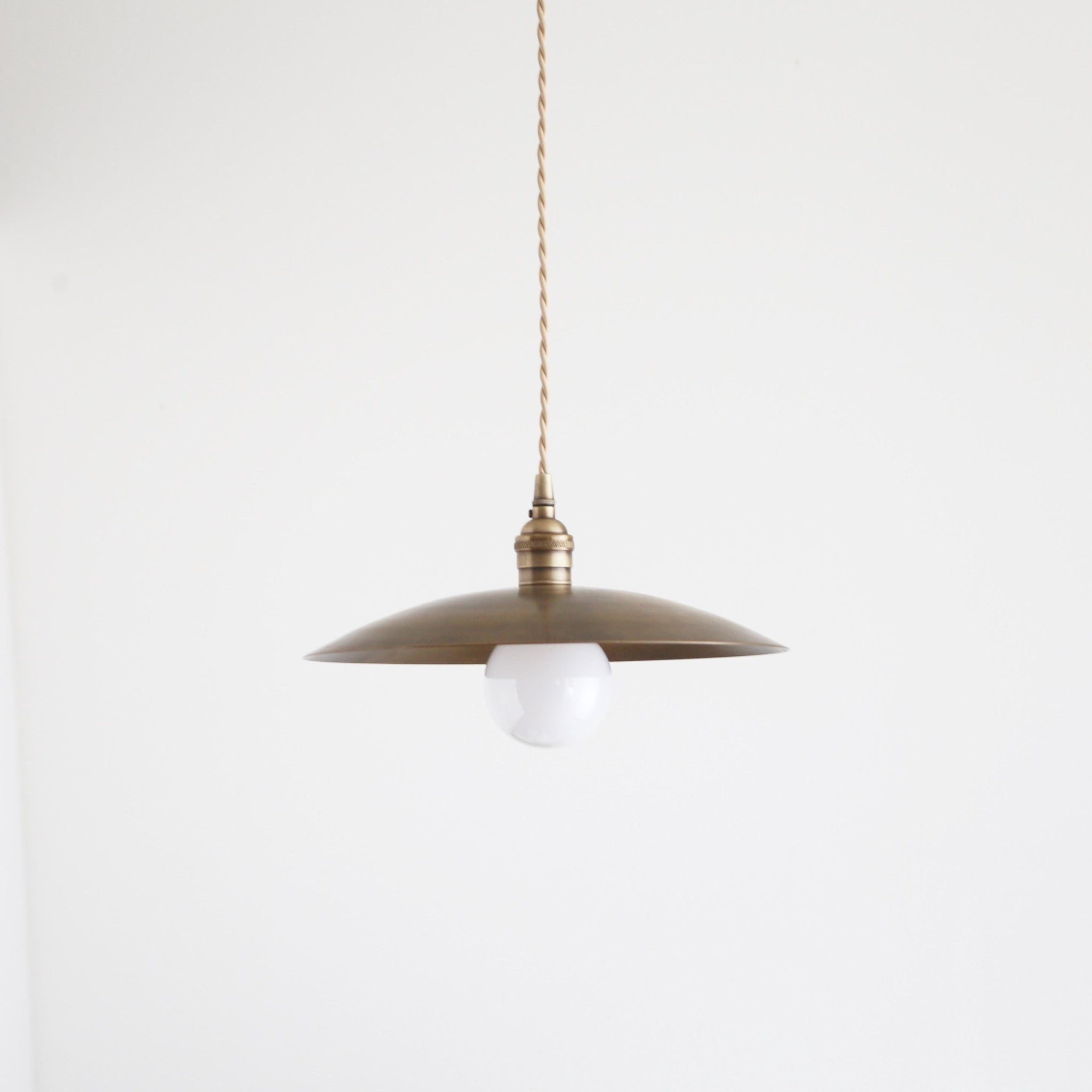 Brass Coolie Shade Kitchen Island Pendant