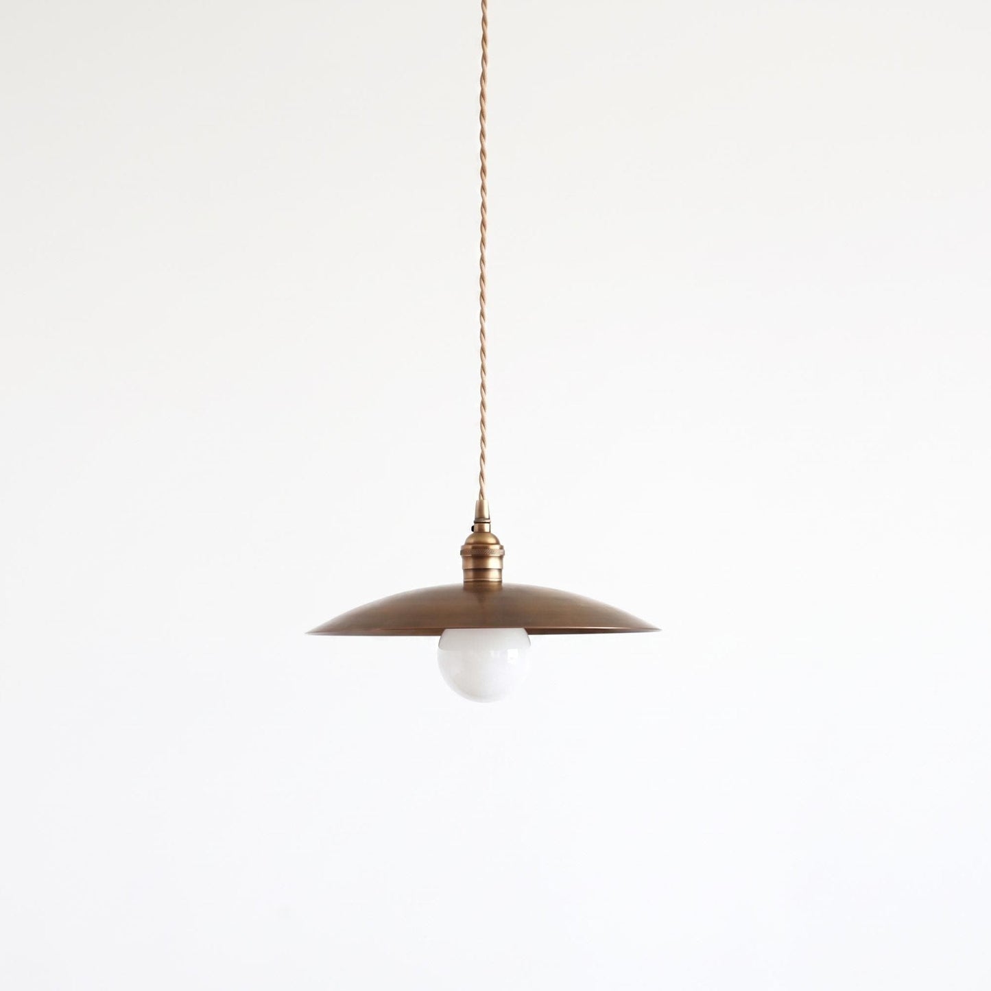 Brass Coolie Shade Kitchen Island Pendant