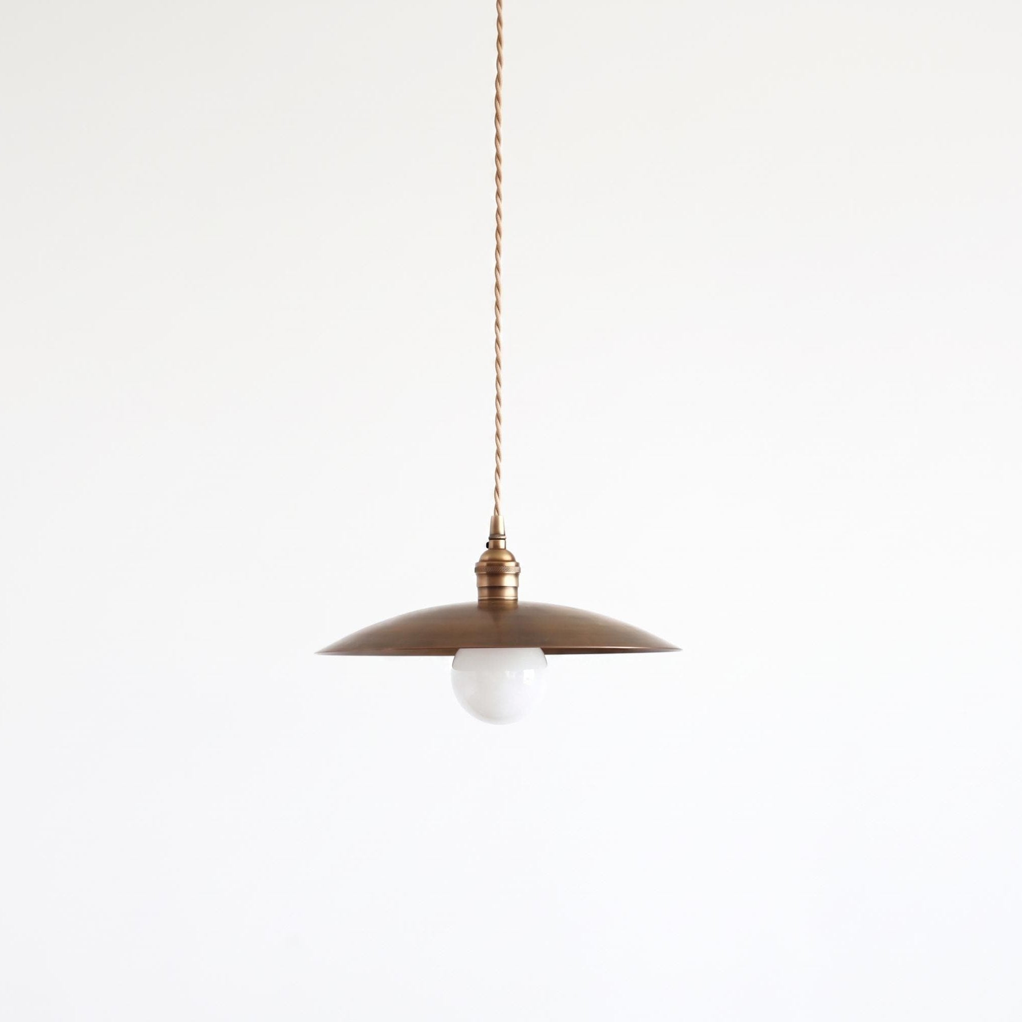 Brass Coolie Shade Kitchen Island Pendant
