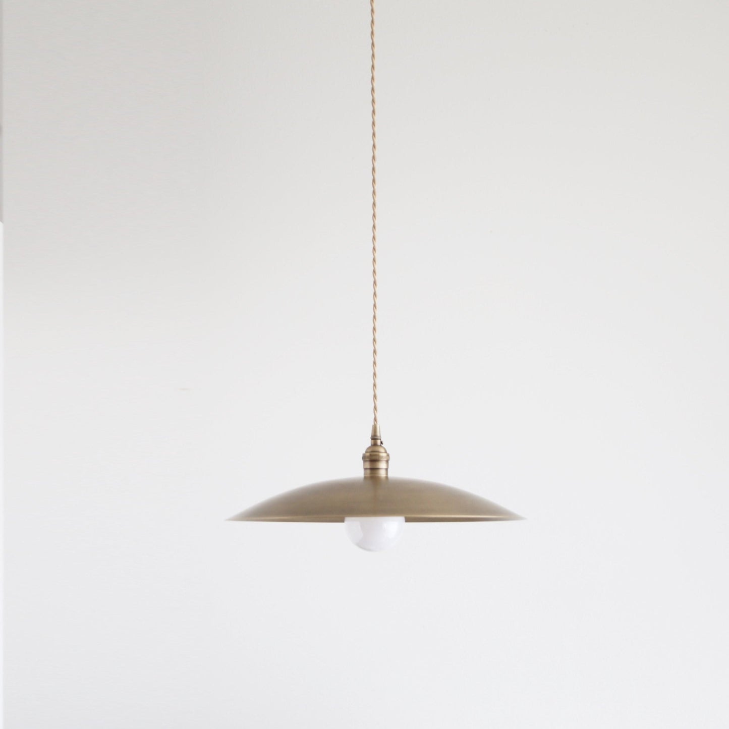 Brass Coolie Shade Kitchen Island Pendant