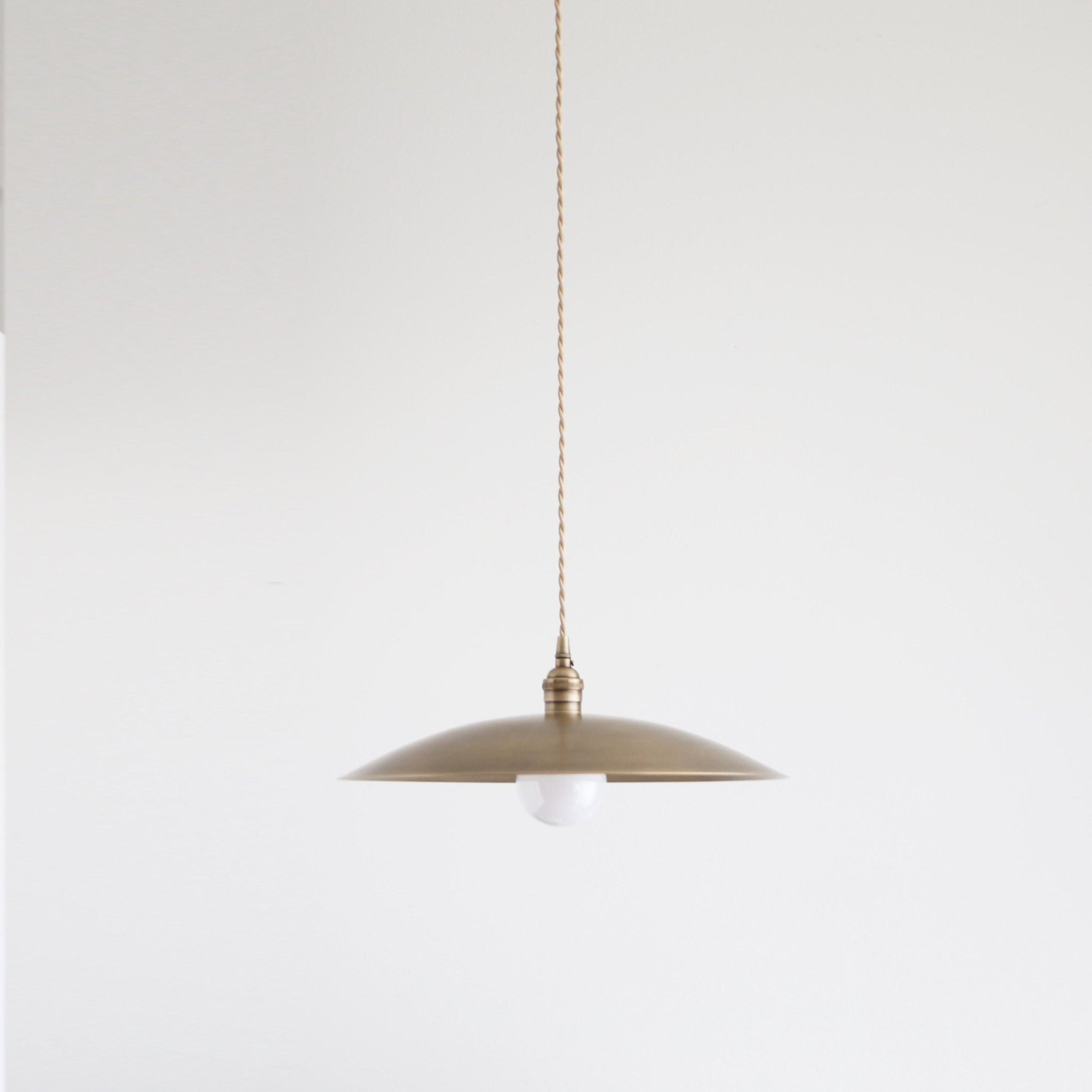Brass Coolie Shade Kitchen Island Pendant