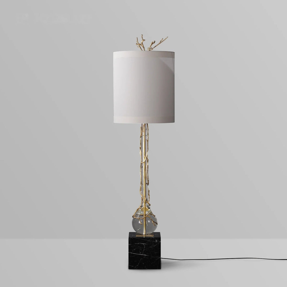 brass lamp with fabric shade