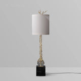 brass lamp with fabric shade