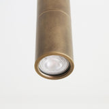 Brass Cylinder Ceiling Spotlight on Drop-Down Arm