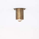 Brass Cylinder Ceiling Spotlight with Clear Glass Lens