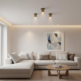 Brass Cylinder Ceiling Spotlight with Clear Glass Lens