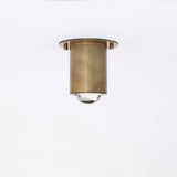 Brass Cylinder Ceiling Spotlight with Clear Glass Lens