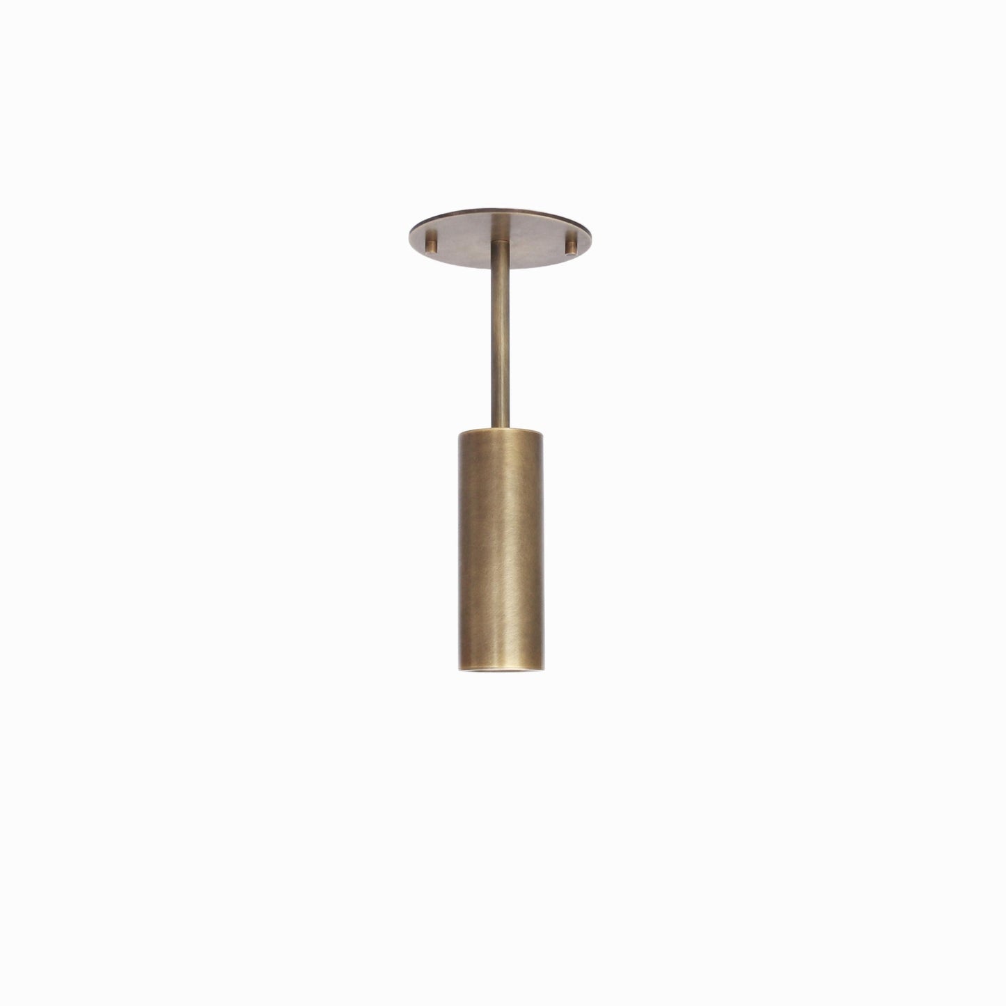Brass Cylinder Ceiling Spotlight with Drop Rod