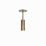 Brass Cylinder Ceiling Spotlight with Drop Rod
