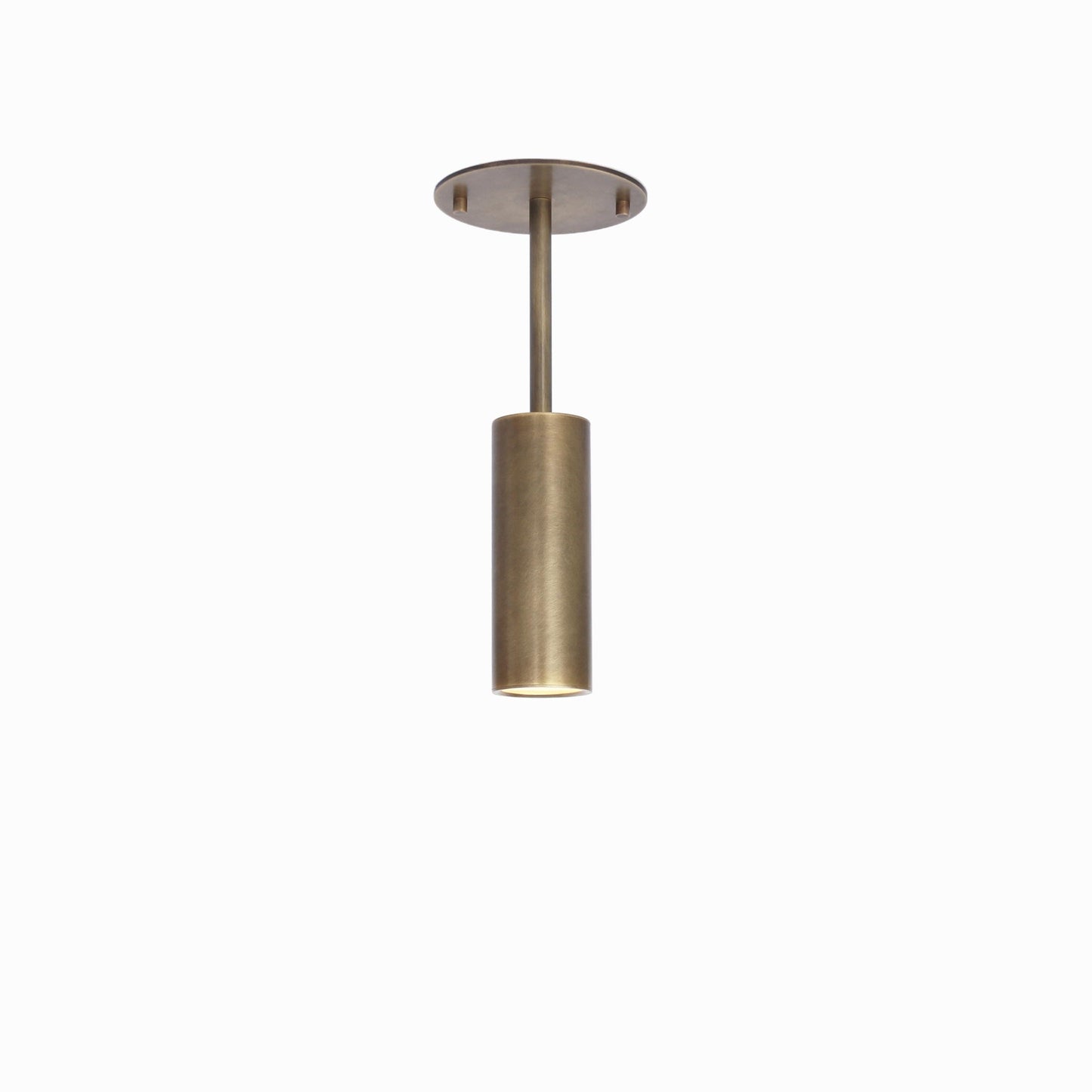 Brass Cylinder Ceiling Spotlight with Drop Rod