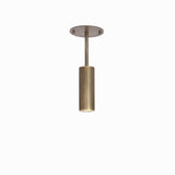Brass Cylinder Ceiling Spotlight with Drop Rod
