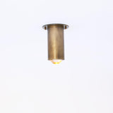 Brass Cylinder Ceiling Spotlight with Frosted Glass Lens
