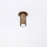 Brass Cylinder Ceiling Spotlight with Frosted Glass Lens