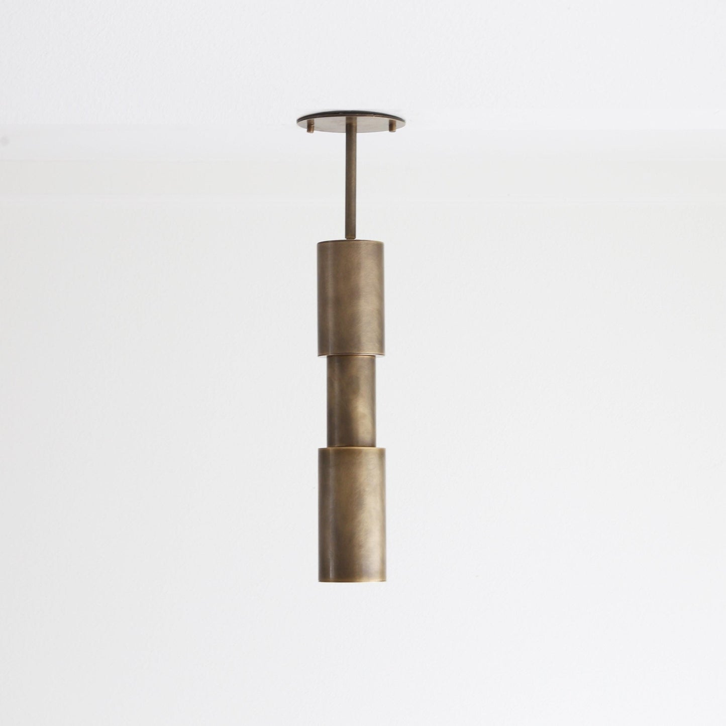 Brass Cylinder Ceiling Spotlight with Stem
