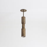 Brass Cylinder Ceiling Spotlight with Stem