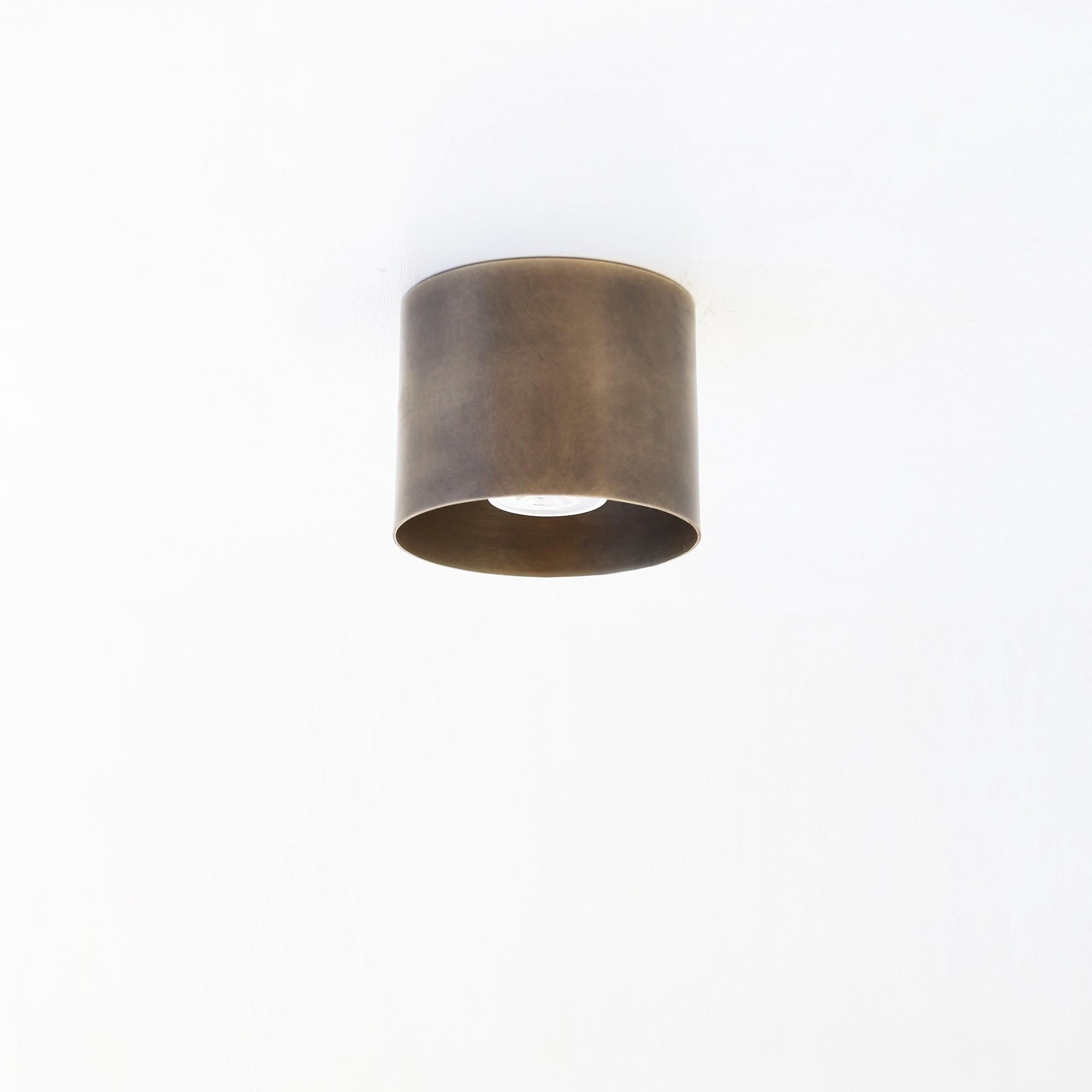 Brass Cylinder Flush Mount Ceiling Light