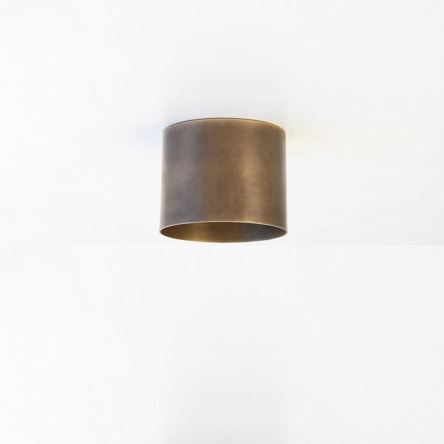 Brass Cylinder Flush Mount Ceiling Light