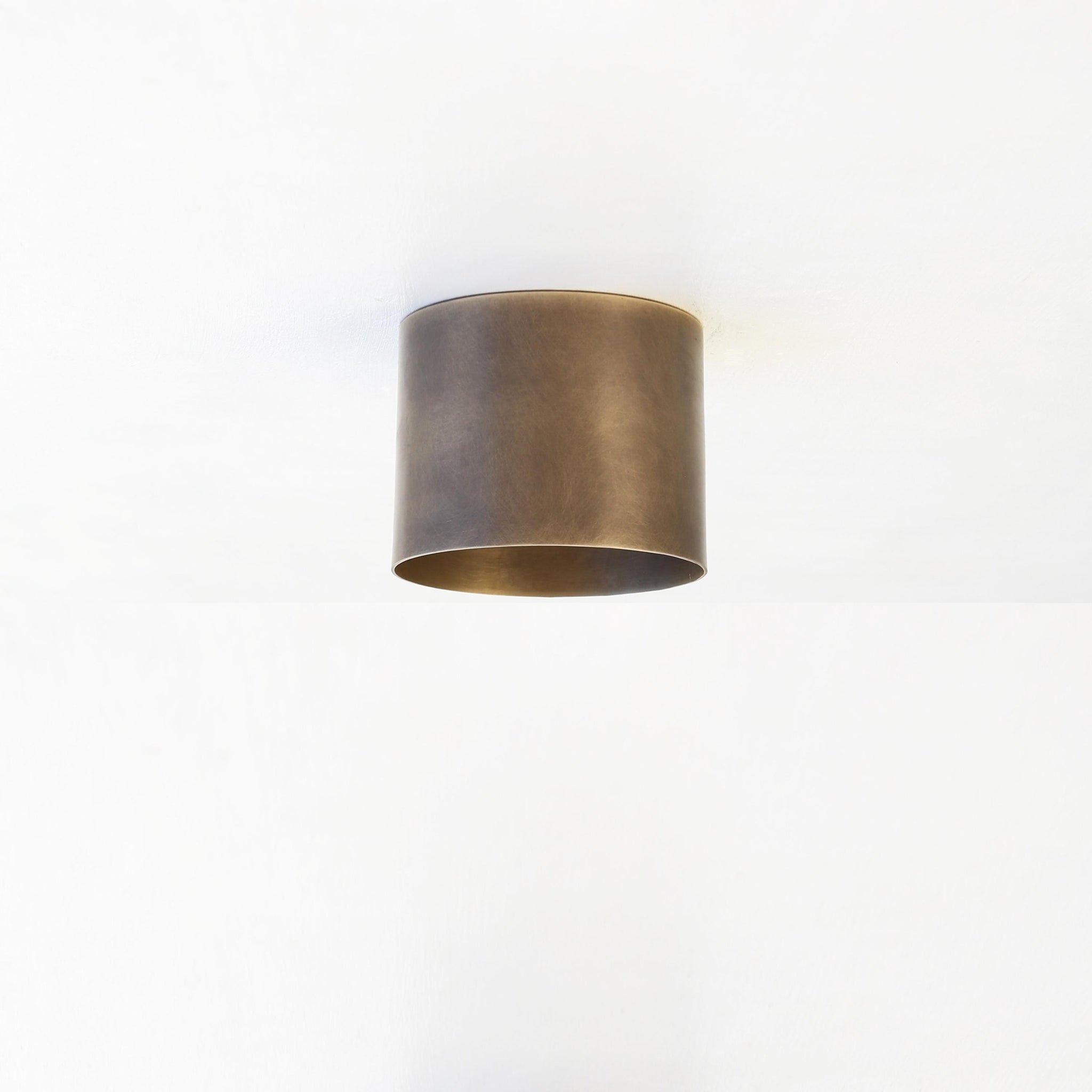 Brass Cylinder Flush Mount Ceiling Light