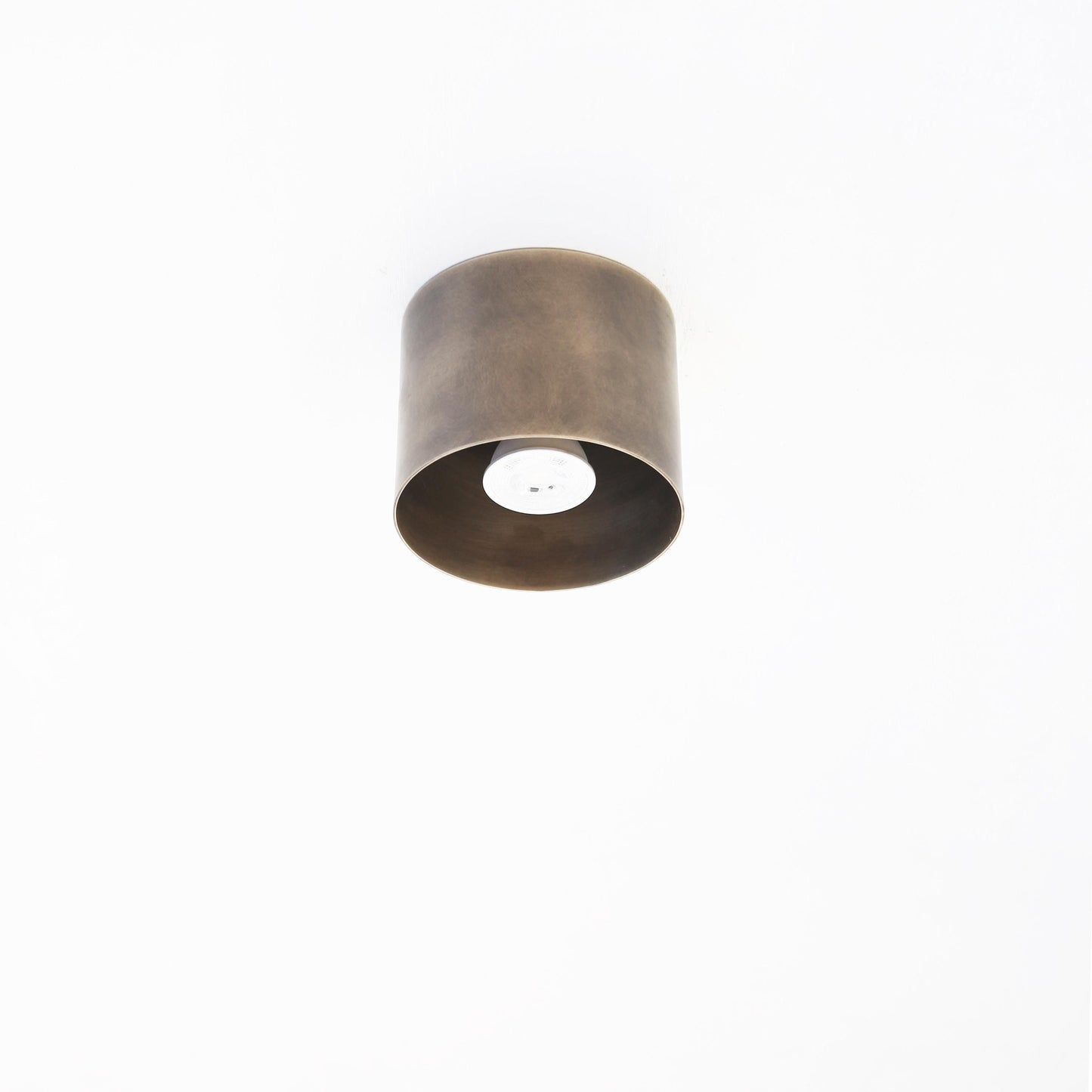 Brass Cylinder Flush Mount Ceiling Light