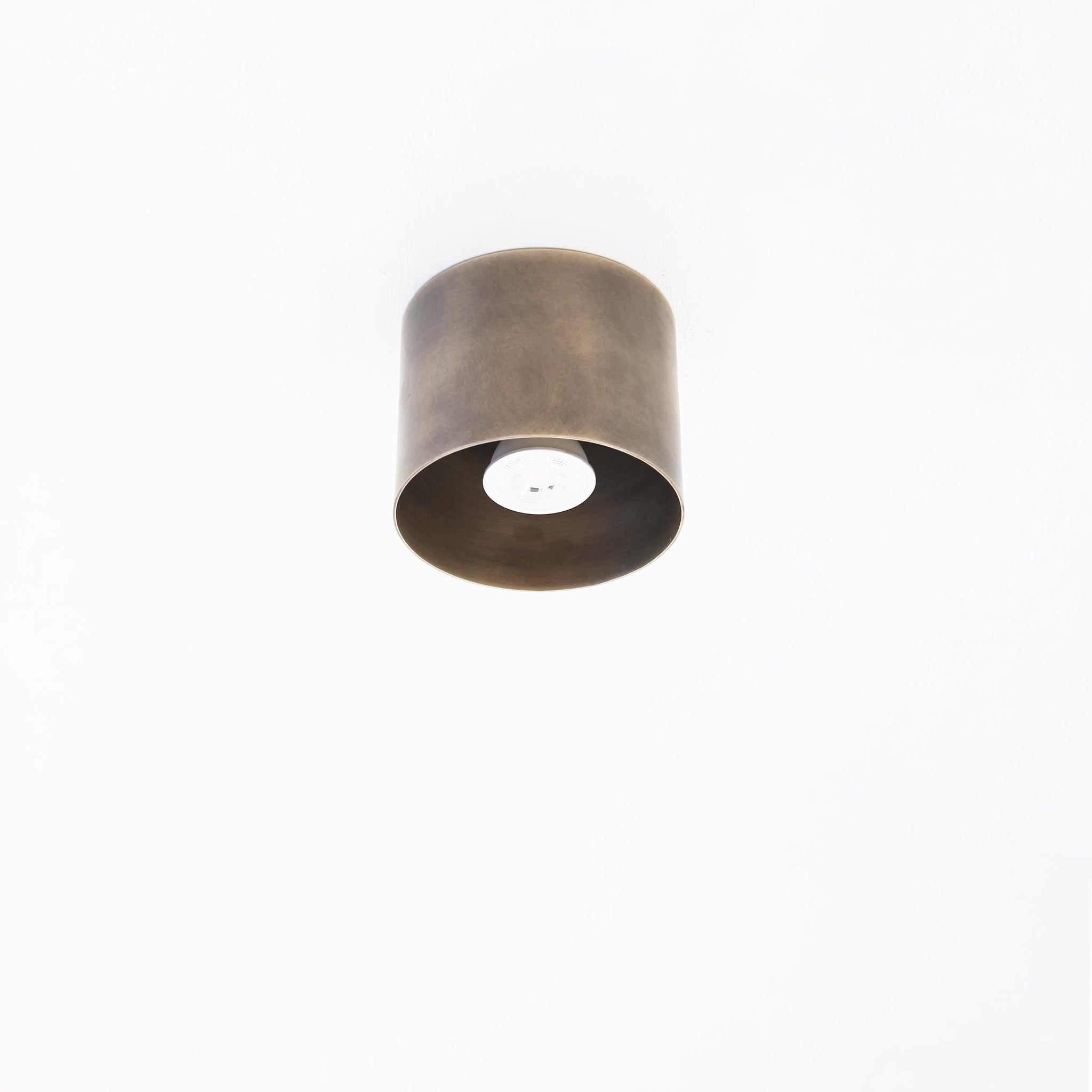 Brass Cylinder Flush Mount Ceiling Light