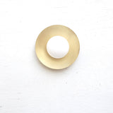 One-Light Brass Disc Wall Sconce with Opal Globe
