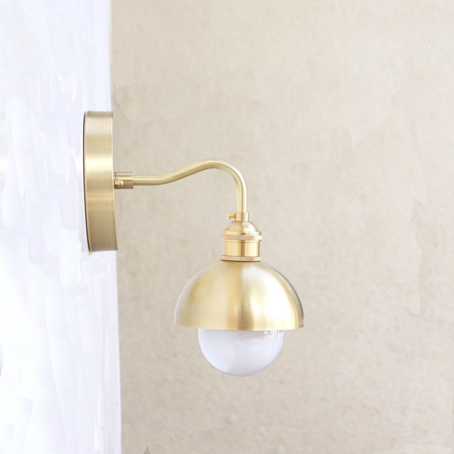 Brass Dome Shade Wall Sconce