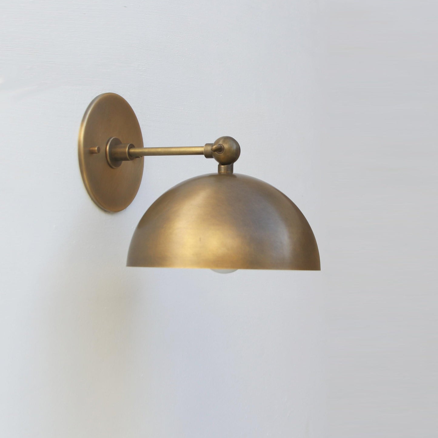 Brass Dome Shade Wall Sconce