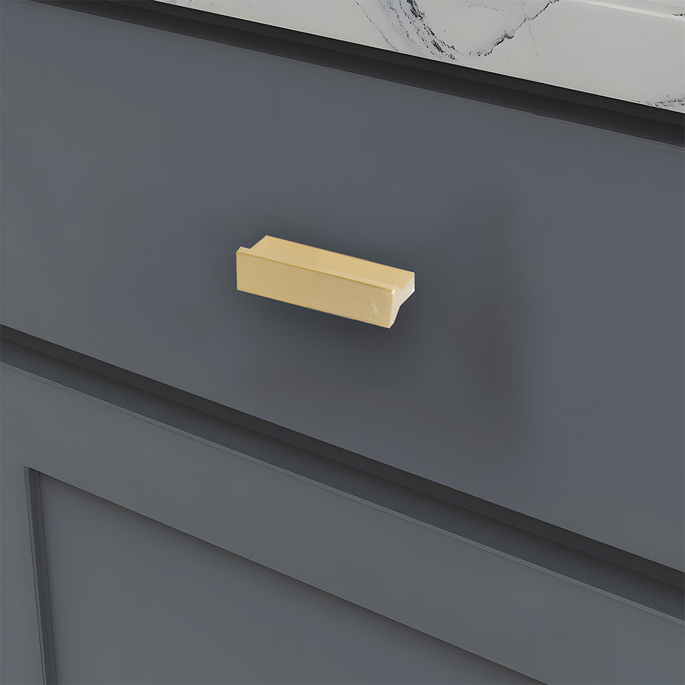 Modern Brass Gold Kitchen Cabinet Edge Handles
