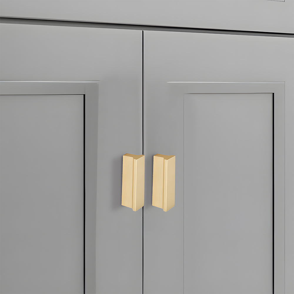 Modern Brass Gold Kitchen Cabinet Edge Handles