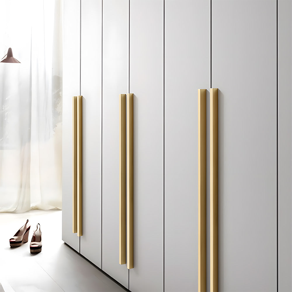 Modern Brass Gold Kitchen Cabinet Edge Handles