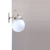 Brass Gooseneck Wall Sconce with Six-Inch Opal Globe
