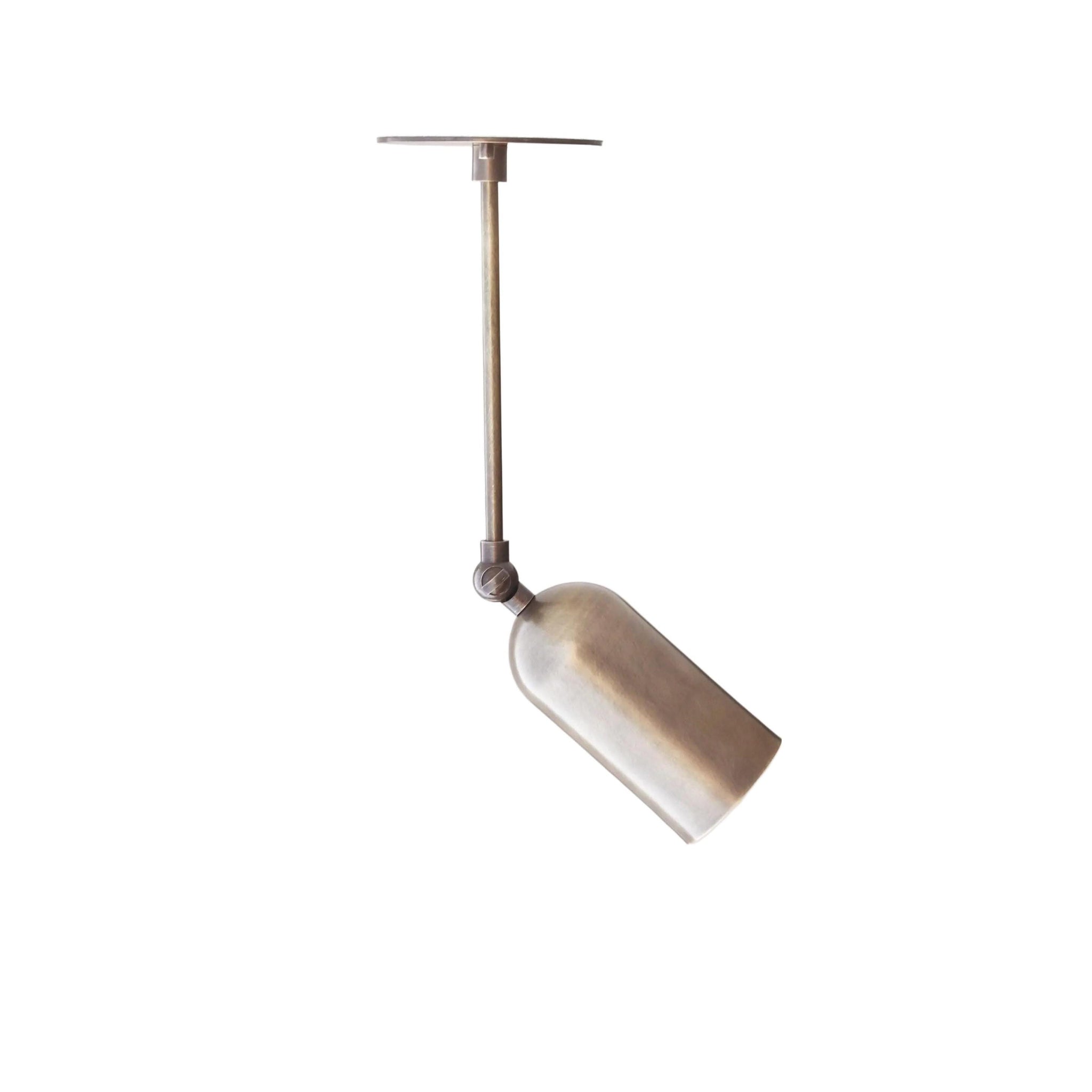 Brass Rod Ceiling Spotlight with Cylinder Shade