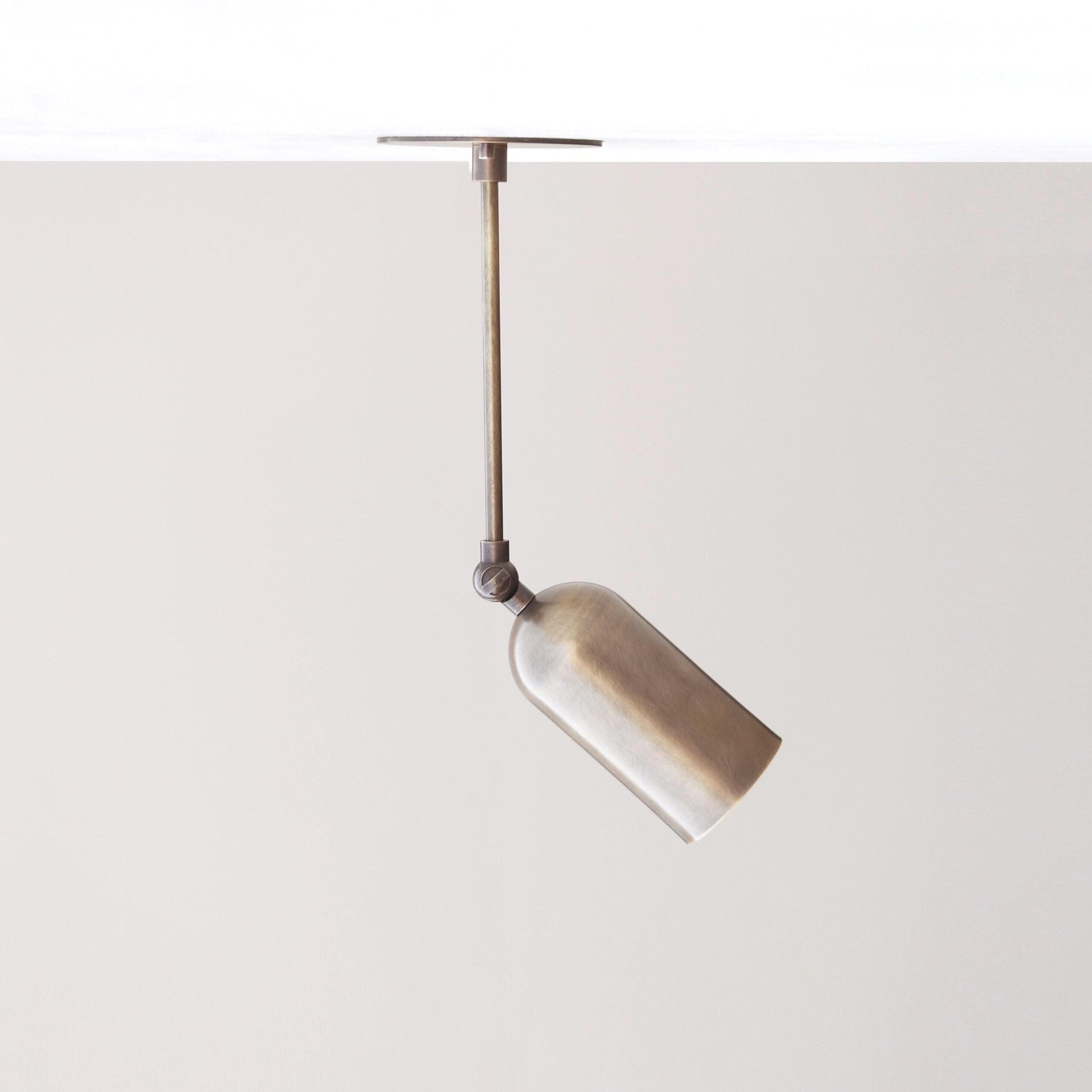 Brass Rod Ceiling Spotlight with Cylinder Shade