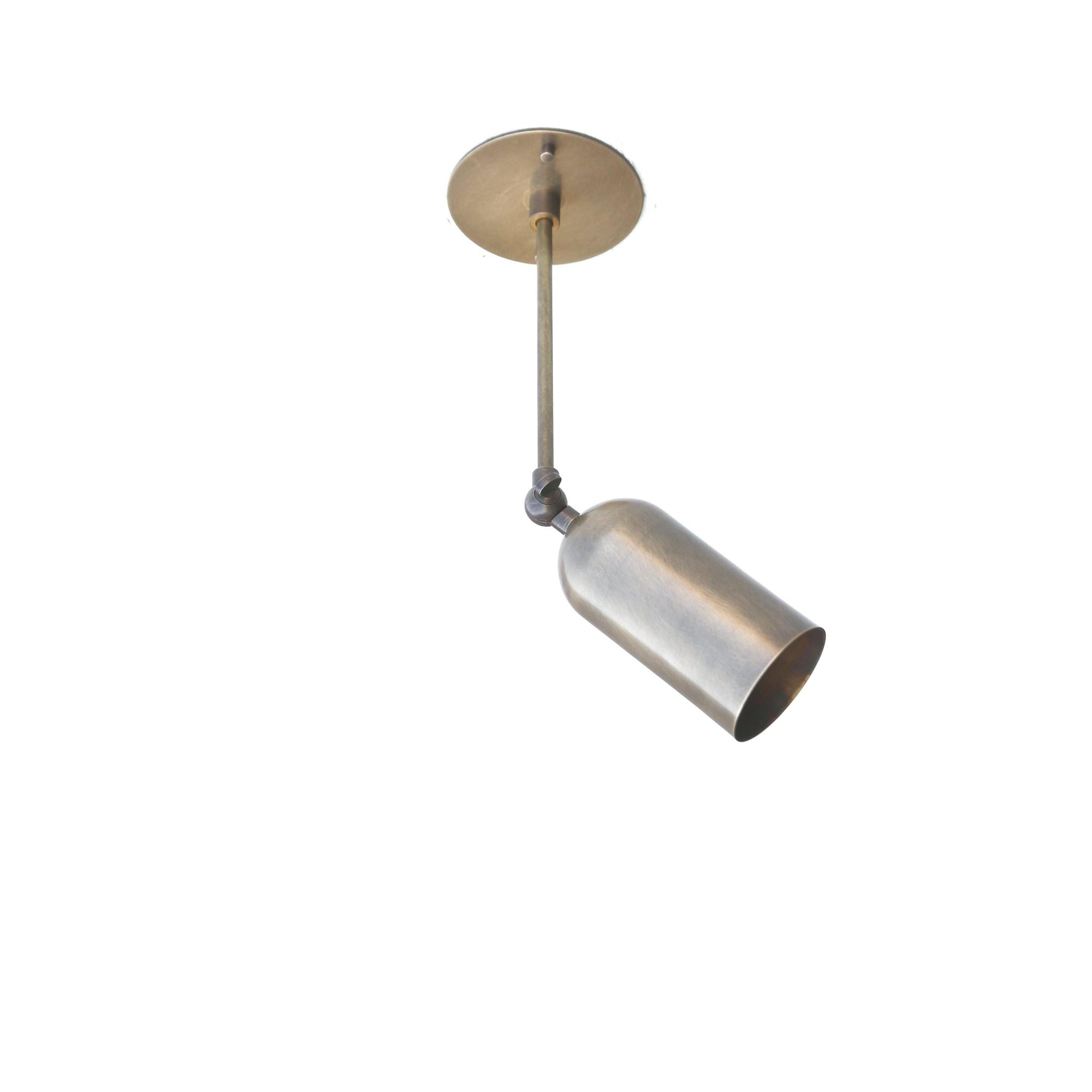 Brass Rod Ceiling Spotlight with Cylinder Shade